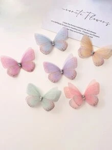 100pcs Soft Pink Transparent Butterfly Decorations, 3D Fabric Realistic Butterflies Suitable For DIY Crafts, Nail Art And Photography Props