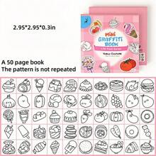 1 szt./6 szt. Mini kolorowanka do rysowania, kolorowanka do zabawy z graffiti, prosta kreskówkowa książka do rysowania linii, materiały edukacyjne dla przedszkolaków, 6 głównych motywów z 300 wzorami, bogata zawartość, odpowiednia do długopisów akwarelowych/markerów/ołówków/kredek itp., idealne prezenty do rysowania, powrót do szkoły