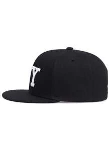 1pc Men's Geometric Pattern Embroidered Hip Hop Hat, Adjustable Outdoor Sun Protection Casual Cap, Spring/Autumn - Black and White - View 4