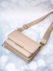 Nueva bolsa de mensajero, un bolso multifunción de gran capacidad con cremallera de doble capa, cartera para teléfono móvil, moda sencilla y deliciosa, imagen suave, tiempo libre, citas, para mujeres, cartera, cartera, cartera