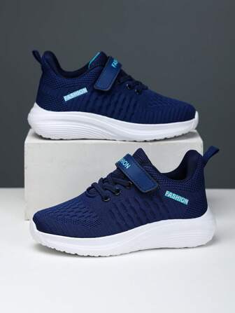 A Pair Four Seasons Shoes Kids Sports Shoes Boy Children's Sports Shoes Breathable Mesh Boys' Shoes Solid Color Fashionable And Versatile Kid Running Shoes, Lightweight And Comfortable Boys' Casual Shoes Mesh Boy Light Sneakers Young Boy Shoes Boys Hook And Loop Fastener Kids Runners