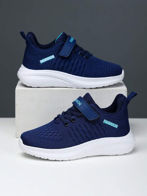 A Pair Four Seasons Shoes Kids Sports Shoes Boy Children's Sports Shoes Breathable Mesh Boys' Shoes Solid Color Fashionable And Versatile Kid Running Shoes, Lightweight And Comfortable Boys' Casual Shoes Mesh Boy Light Sneakers Young Boy Shoes Boys Hook And Loop Fastener Kids Runners