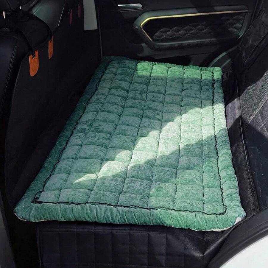 ZD-Accessories Backseat Pet Bed, Truck Plaid Dog Bed Car Back, Deluxe Dog Covers, Non-Slip Travel Pet, Fit Backseat Extenders And Trucks SUVs (, 24.8x54 Inch) Stuff - 綠色 - 查看 1