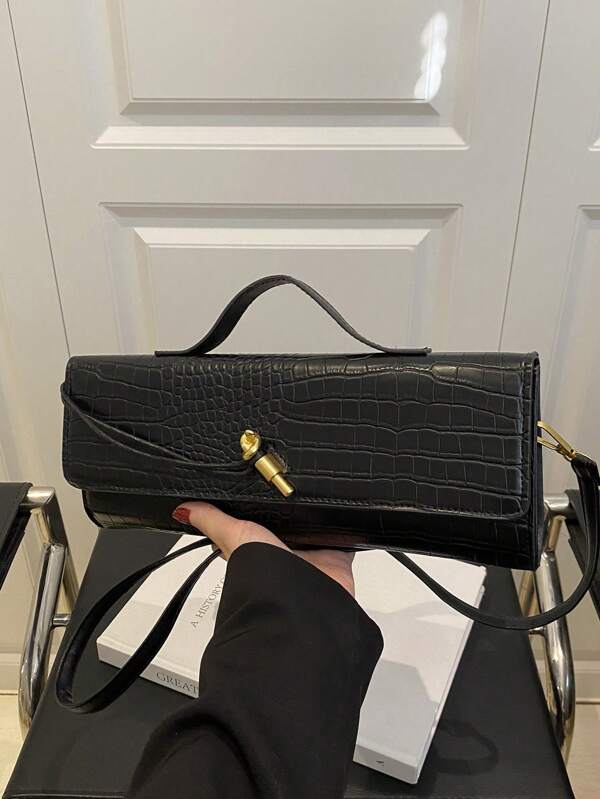 New Luxury High-End Versatile Women's Crocodile Embossed Shoulder Bag & Handbag