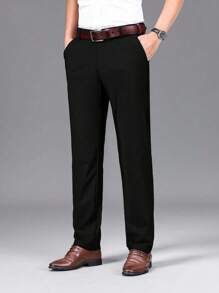 Fashionable Business Casual Men's Dress Pants - Black - View 5