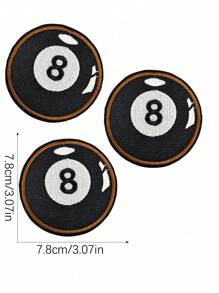 3pcs Number Embroidered Iron-on Patch, Creative DIY Sewing Patch, For Clothing, Bag, Hat, Pants - Black and White - View 9