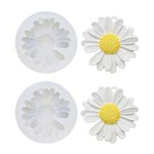 1 pièce/2 pièces Moule en silicone à motif marguerite pour la fabrication de résine et de bougies, moule à bougie d'aromathérapie florale