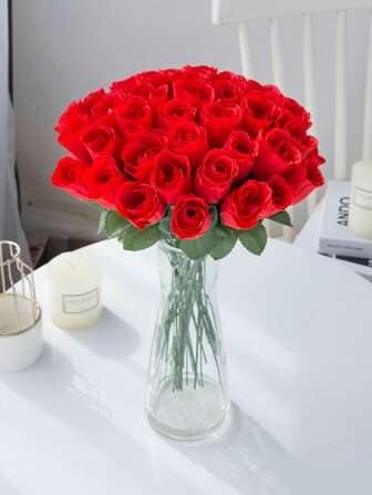 10/30 件人造花-玫瑰、丝绸玫瑰、假植物、家居、餐厅、客厅、户外花园装饰、插花艺术、摄影道具、秋季、春季、花瓶、花墙、花环、新娘花束、婚礼装饰、DIY 花环材料、生日派对装饰材料、家居装饰配件、情人节、新年礼物