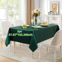 1/2 件装柔软缎面长方形桌布，57.87*102.36/120.08 英寸，适用于餐厅、节日晚宴、婚礼、派对、宴会桌，紫色（数量可选） - 純色 - 查看 11