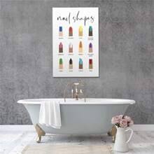 Manicure Prints Nail Shapes Poster Wooden Picture Frame, Ready To Hang, Canvas Print Wall Art For Room Decoration, Preppy Room Decor Aesthetic, Wall Decor, Perfect Home Decor Holiday Gift Decoration - 彩色 - 查看 6