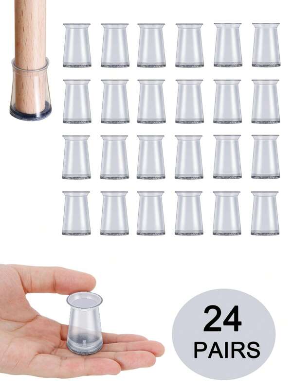 24pcs Extra Small Chair Covers Universal Furniture Table And Chair Foot Pads Silent Non-Slip Seat Stool Foot Covers Felt Table And Chair Silent Foot Covers