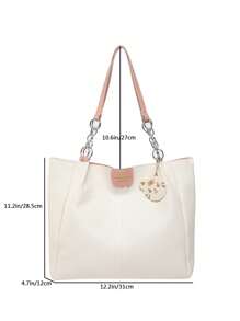 1pc Fashion High Capacity Commuter Versatile Tote Bag, Women's New Design Shoulder Bag 2025