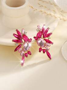 1 Pair Bohemian Oversized Rhinestone Luxury Exquisite Versatile Earrings - Multicolor - View 4