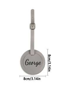 Customizable Leather Baggage Tag, Soft PU Leather Travel Luggage Tag, Round Flight Boarding Ticket Style - Multicolor - View 15