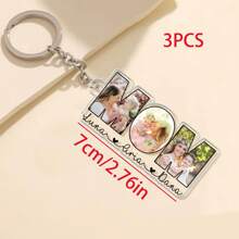 1 Stück personalisierter Schlüsselanhänger aus Acryl mit Foto und Text, Schlüsselanhänger mit Namen der Oma und Enkelkinder, personalisiertes Muttertagsgeschenk für Oma/Mama/Großmutter, personalisierter Oma-Schlüsselanhänger mit Foto, Mama und Tochter Foto Schlüsselanhänger Geschenk für Mama, Muttertagsgeschenk, Geschenk für sie/Mutter/Oma/Ehefrau