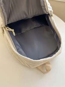 1 Pc Men's Solid Striped Multi-Pocket Zipper Closure Large Capacity Backpack, Fashion Versatile Casual, Suitable For Daily Use, Travel & Vacation, Adjustable Shoulder Strap - Multicolor - View 6