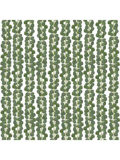 1pc/6pcs/12pcs Eucalyptus Wreath, Artificial Eucalyptus Leaf Green Wreath Garland For Wedding Party Fireplace Bedroom Wall Room Decor, Halloween Decoration, Christmas Decor, Tabletop Greenery Wreath, Spring Floral Vine For Wedding Party, Table, Bedroom, Wall Decor