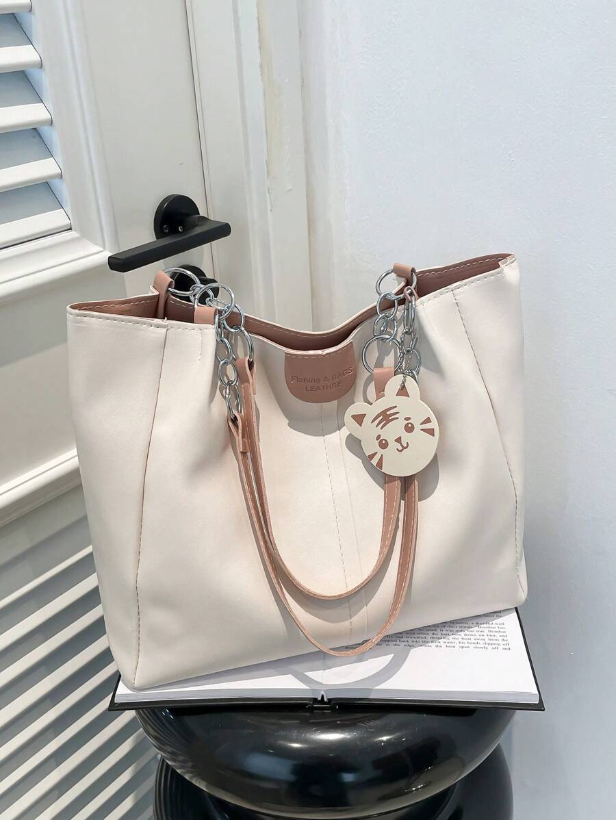 1pc Fashion High Capacity Commuter Versatile Tote Bag, Women's New Design Shoulder Bag 2025