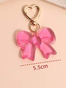 1pc Unisex Acrylic Bowknot Keychain Transparent Minimalist Pendant Bag Charm Fashion Accessory Bows Y2K Summer