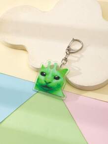 1 件亚克力趣味奇异绿色外星人/绿脸/浮游生物/外星猫/愤慨猫/哭泣猫主题钥匙扣吊坠背包装饰/包袋配件/书包配件/钱包吊坠/朋友的汽车配件包饰背包学校可爱哥特 Y2k 圣诞礼物创意包袋配件挂绳带身份证夹汽车配件包饰