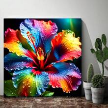 Pittura con diamanti 5D, fiori colorati a tema floreale, arte con diamanti tondi, artigianato fai-da-te ricamo punto croce, decorazione per la casa, centrotavola, regalo per le vacanze