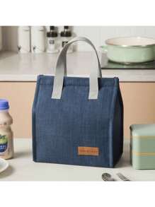 1pc Minimalist Lunch Bag, Reusable Insulated Tote Lunch Box, Large Capacity Bento Bag, Back To School, Outdoor Carrying Bag