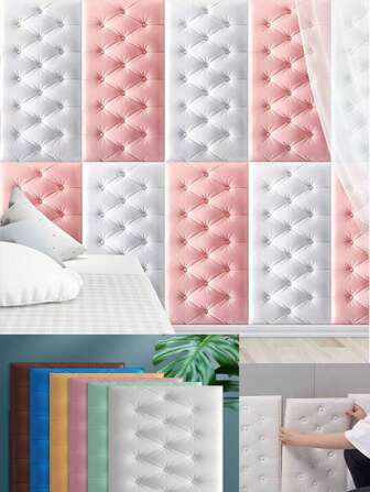 5 件 1 件压花泡沫壁纸仿皮革纹理，柔软有质感，自粘泡沫墙贴，可重复使用和可切割，卧室装饰背景，隔音加厚墙布，床头软包，防水、防潮、防尘、防撞贴纸防水墙纸礼物生日毕业家居装饰墙面装饰浴室装饰房间装饰用品客厅装饰房屋装饰家居装饰客厅墙壁艺术贴纸墙贴