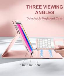 For IPad 10th Generation Case With Keyboard, 7 Color Backlight, Multi-Touch Trackpad, Flip Stand Case With Pencil Holder,  For IPad (A16) 11th/10th Gen (2025/2022), Black - 粉色 - 查看 4