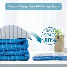 20-Piece Vacuum Compression Storage Bag Set, Featuring A Manual Pump, Multiple Sizes, Transparency, And Sealed Plastic Storage Containers. Ideal For Organizing Clothes, Blankets, And Shirts, While Saving Space In Your Home - Picture Color - View 4