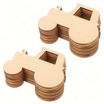 Piezas de madera sin terminar con forma de tractor para manualidades DIY de pintura, suministros para artesanía, festivales y decoración
