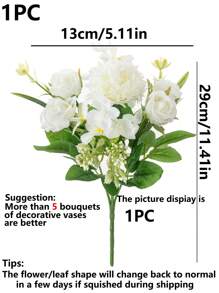 1 pieza/Set de 3 piezas Rosas de té artificiales, flores de hortensias de seda falsa, ramos de plantas falsas para decoración de primavera y otoño, boda, florero de hogar, comedor, dormitorio, día de la madre, fiesta de cumpleaños, decoración de jardín exterior