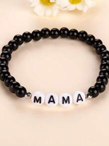 1pc Beaded Bracelet, Mother's Day Gift, Natural Stone Decor, Minimalist Design, Suitable For Everyday Wear