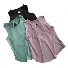 Summer Quick Dry Tank TopSection Mesh Backless Loose Casual Versatile Camisole Yoga Sports T-Shirt Fitness Running Vest