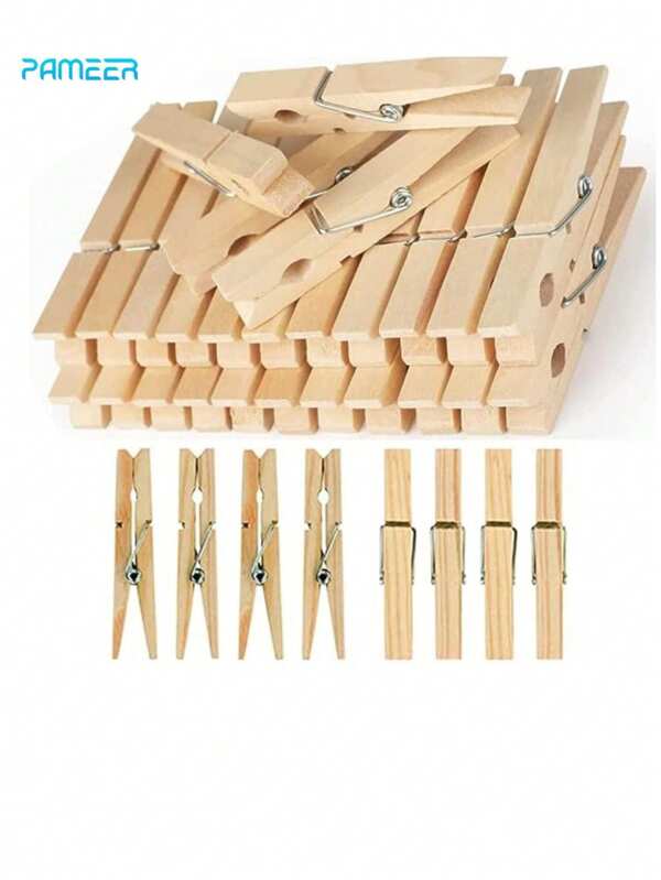 40 piezas de pinzas de ropa de bambú natural, pinzas de madera resistentes a la oxidación y la humedad con agarre fuerte para el tendido de la ropa