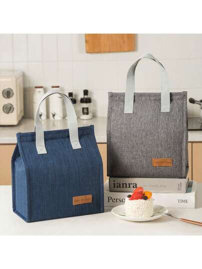 1pc Minimalist Lunch Bag, Reusable Insulated Tote Lunch Box, Large Capacity Bento Bag, Back To School, Outdoor Carrying Bag