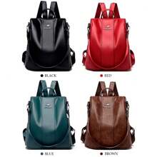 Women's Backpack Bag Anti-Theft Travel Work College Youth Luxury Fashion - Màu xanh lam - Xem 9