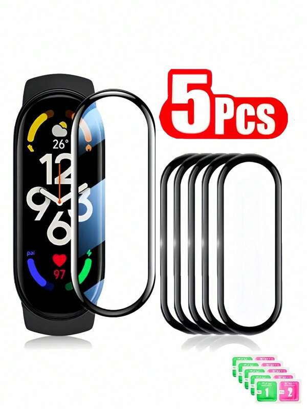 5 paquetes de película protectora de pantalla suave compatible con Xiaomi Mi Band 10 9 8 7 6 5 4 7 Pro 8 Pro 9 Pro, protector de pantalla, correa inteligente, funda protectora, pulsera, cobertura completa, HD, antiarañazos, ultrafino, impermeable, compatible con Xiaomi Mi Band 10/9Pro/9/8Pro/8/7 Pro/7/6/5/4/Nfc