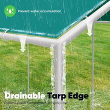 Quictent 10x20 Ft Heavy Duty Carport Canopy Gaanized Car Tent Outdoor Garage Boat Shelter  Reinforced Structure, No Sidewall - Green