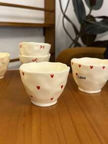 1 pièce Tasse à café/lait/jus/dessert en céramique asymétrique avec poignée mignonne, style Ins, idéale pour le petit-déjeuner, le thé de l'après-midi, ou comme cadeau pour la famille et les amis.