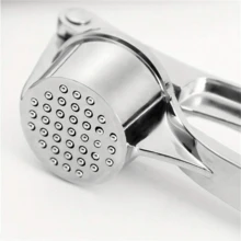 1 pieza Prensa de ajo de metal con trituradora manual, herramienta de cocina para jengibre - Plateado - Ver 8