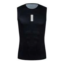 Capa Base reflectante para ciclismo, camiseta interior blanca para ciclismo, chaleco de secado rápido, ropa interior deportiva, chaleco ajustado, chaleco elástico alto, Jersey para bicicleta 8ZRD - negro 2 - Ver 4