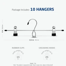 10pcs/5pcs Metal Trouser Clips, Silver & Black Electroplated High Manganese Steel Pants Clips, 2-Clip Clothes Rack For Bedroom & Clothing Store, Adults & Children, Spring/Summer