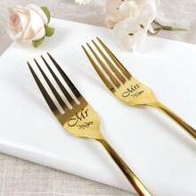Personalized Wedding Day Forks,Mr Mrs Keepsake For Bride,Anniversary Engagement Cutlery Gift For Couple, Custom Cake Tasting Set - Multicolor - View 1