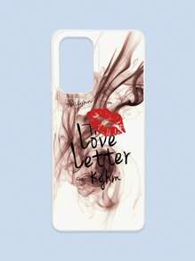 Lipmark & Smoke Pattern White Cellphone Case, "Love Letter" Romantic & Personalized Slogan Phone Case, Compatible With Iphone & Galaxy, IPhone 11/13/14/15/15 ProMax/16/16 Pro/16 Plus/16 ProMax, Galaxy Phones - Multicolor - View 61