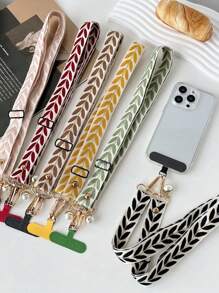 1 telefoonkoord met geborduurde wijnstok, lange crossbodyband met verstelbare hanger met imitatieparels, compatibel met en andere telefoons, unisex anti-verlies ketting, cadeau voor moeder, familie, vrienden, verjaardag, vakantie, telefoonhanger, telefoonketting