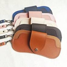 1 Stück weiches Ledersonnenbrillen Etui, schmale Brillen-Tasche, Brillenhalter, Brillen-Organizer zum Umhängen mit Anti-Druck-Schutzbox, Reiseetui für Brillen für Frauen und Männer