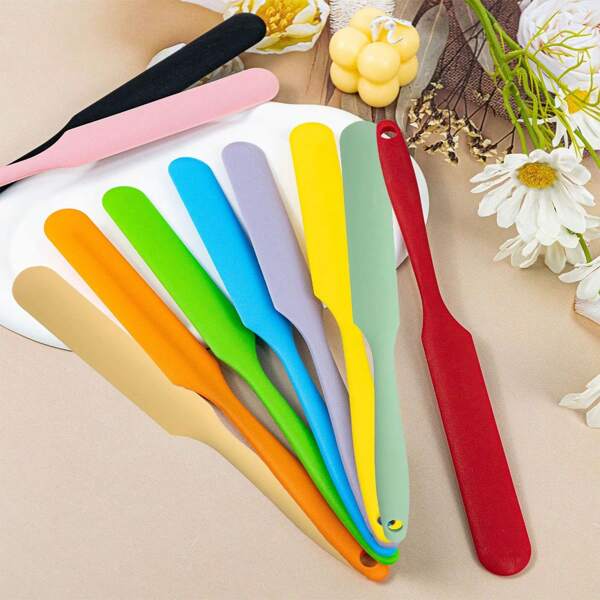 Multiple Colors Silicone Spatula, Silicone Jar Spatula, Non-Stick And Heat-Resistant Spatula For Mixing Cake Cream And Butter, Kitchen Utensils For Cooking And Baking