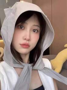 Funny Mini Devil Strap Quick Dry UV Protection Sun Hat For Women, Summer Lightweight Cute Cat Ear Ear-Cover Head Scarf Cap - Multicolor - View 13