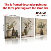 Set de 3 lienzos de arte moderno y vintage sin marco con rama de olivo - Perfecto para decoración de sala de estar y dormitorio, arte de pared, póster