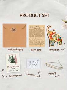 2025 Friendship Elephant Ornament With Story Card, Wooden Colorful Patterned Elephant Ornaments, Friendship Gifts For Women, Elephant Ornaments Pendant Gifts, Pendant Ornaments Suncatcher, For Best Friends And Sisters, Mother's Day, Graduation Season